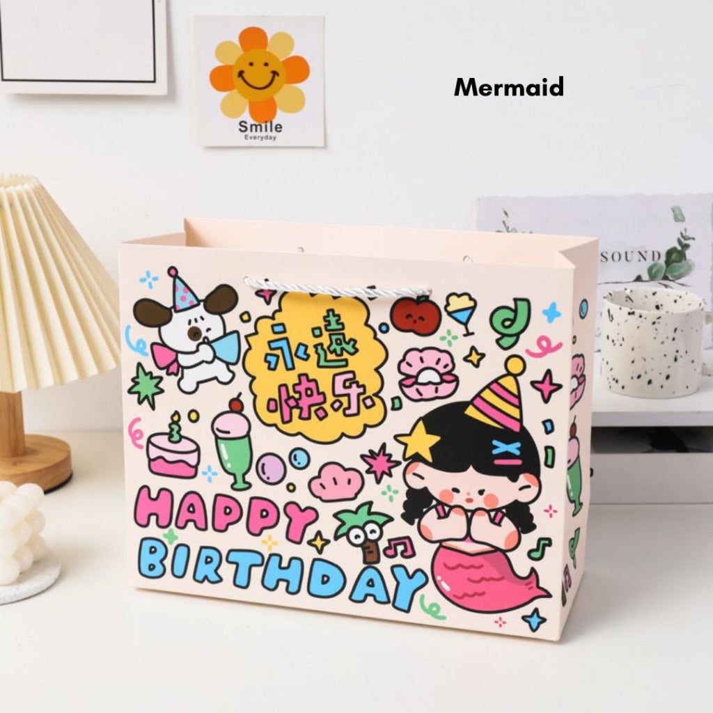 Pekanbaru Paper Bag Happy Birthday Motif Ultah Tas Kado Aesthetic Tali Atas Souvenir Printing