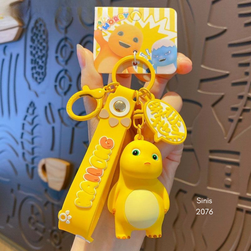 Pekanbaru Gantungan Kunci Nailong Dino Kuning Karakter Emoticon Full Body Badan Gemoy Keychain