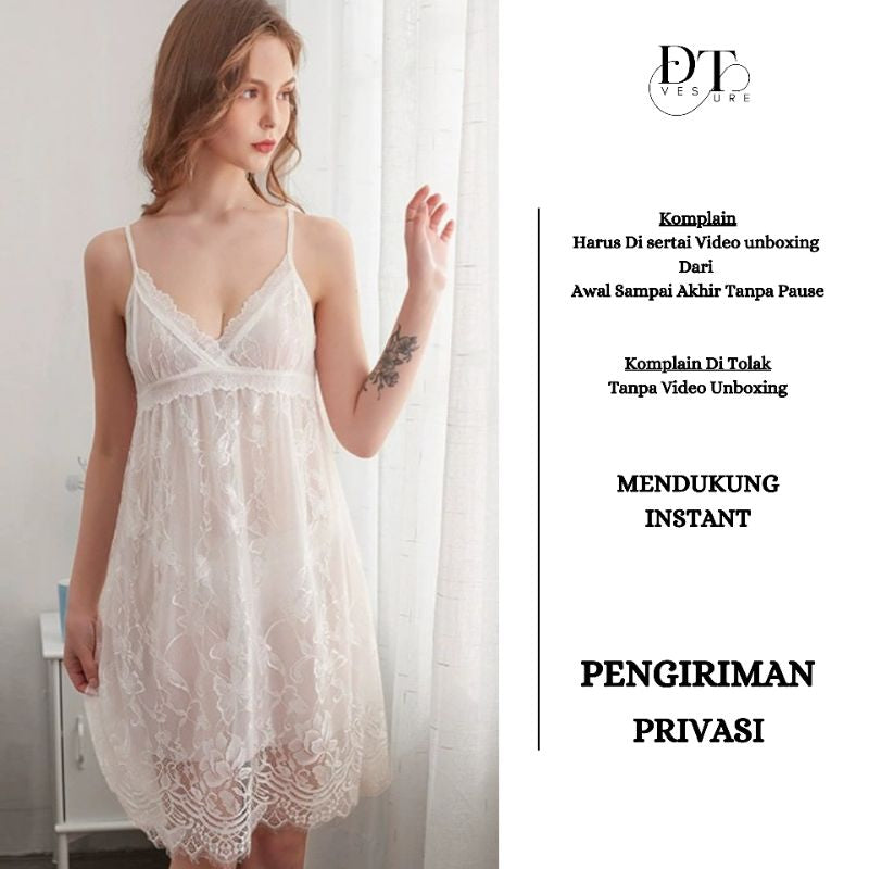 Pekanbaru Lingerie Seksi Set All Size Double Layer Baju Tidur Wanita Dress Set D-18