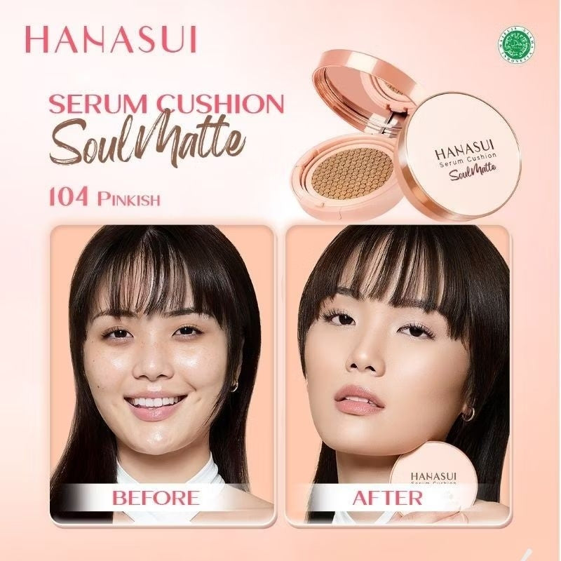 Pekanbaru Hanasui Serum Cushion Soulmatte Foundation Bedak