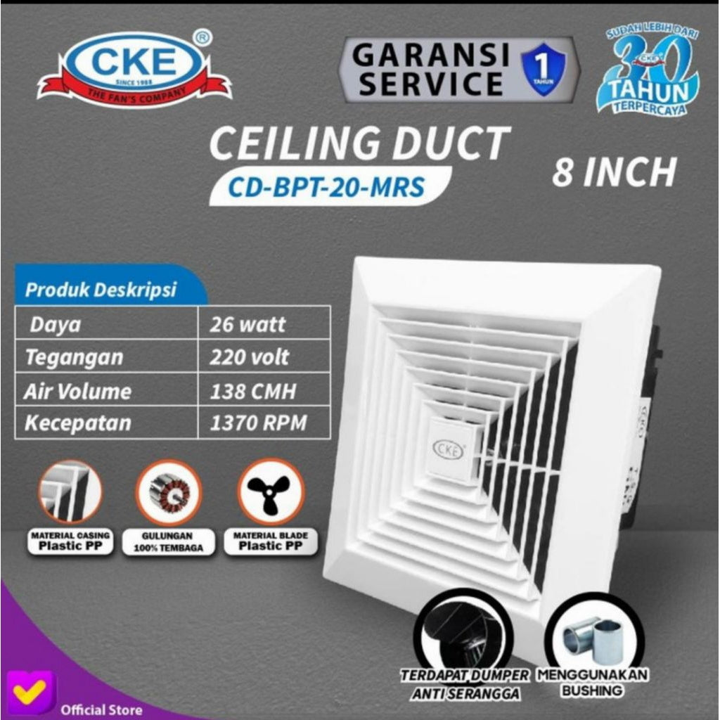 Pekanbaru Exhaust Fan Cke / Exhaust Fan Plafon Cke 8Inch / Ceiling Fan Cke 8"