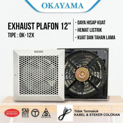 Pekanbaru Exhaust Fan Plafon Okayama 10 Inch Ok-10X / Kipas Angin Plafon Okayama 10" Murah