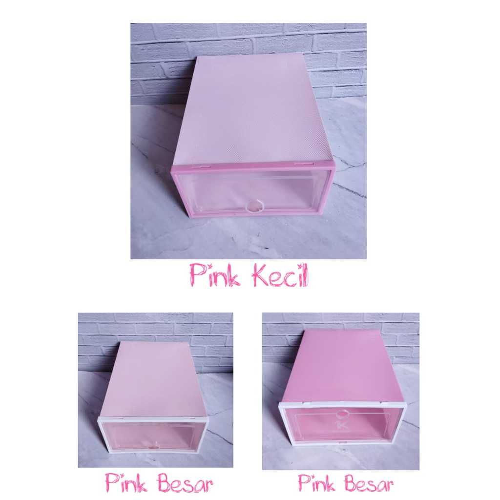Pekanbaru HR- Kotak Sepatu Lipat Transparan Tebal Shoes Storage Box Organizer Rak Sepatu Plastik Susun