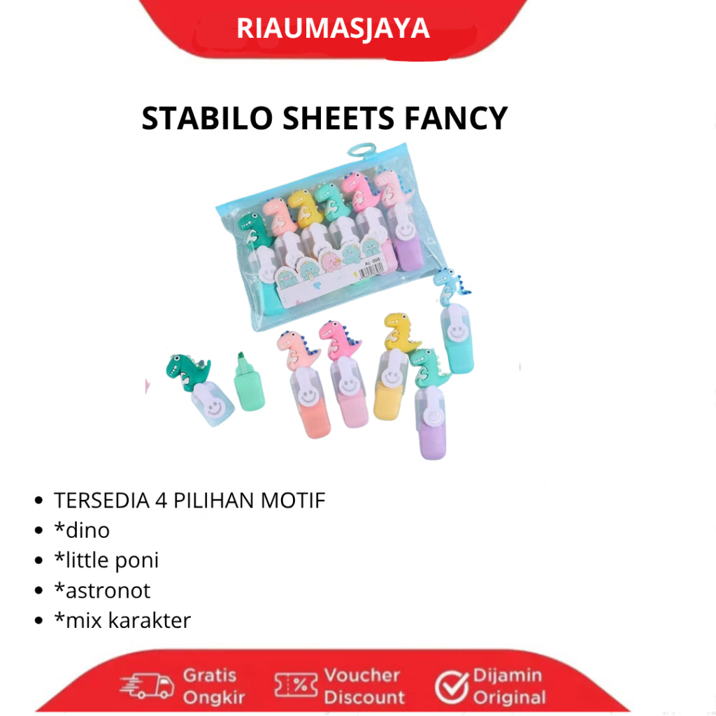 Pekanbaru Stabilo Set Fancy Motif { 1X6} Set