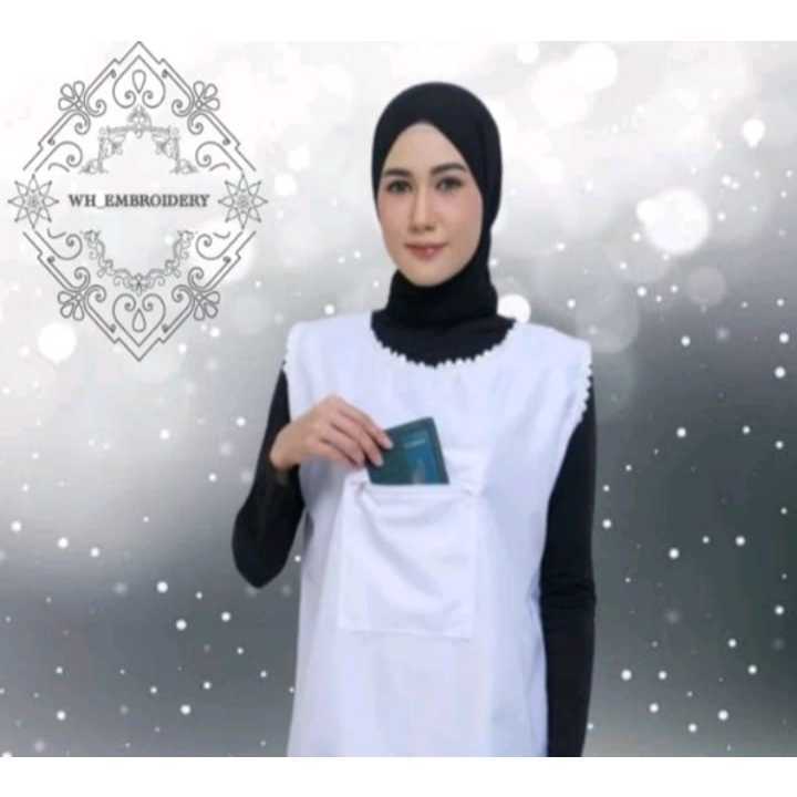 Pekanbaru Singlet wanita untuk haji & umroh berkantong depan resleting / Kaos dalaman berkantong wanita / Dalaman Gamis untuk umroh & haji