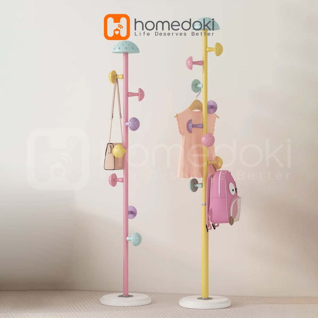 Pekanbaru Homedoki Gantungan Baju Berdiri/Hanger Baju Aesthetic/Rak Gantungan Baju/Rak Mantel Jamur