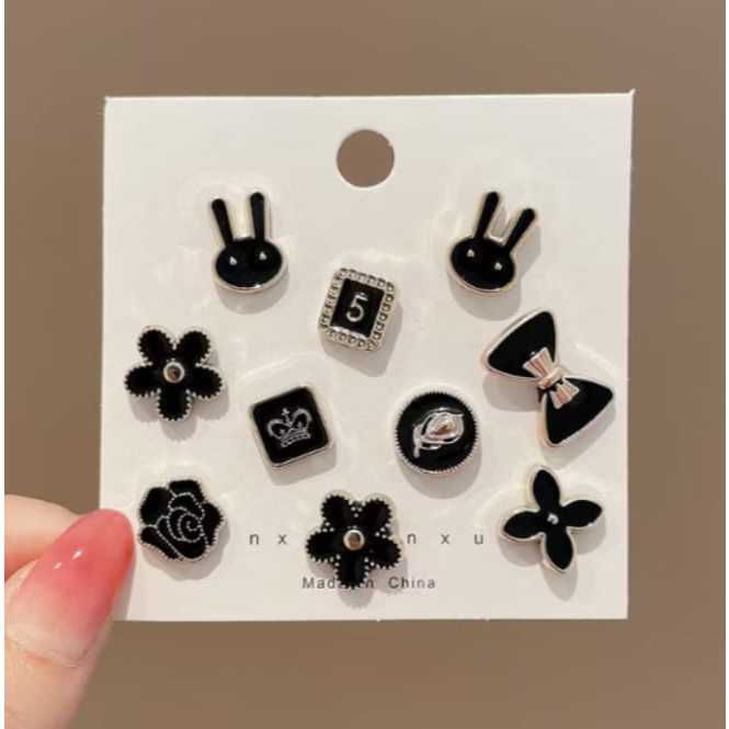 Pekanbaru 10pcs Bross Pin Motif Bunga Bintang Pin Kancing Fashion Wanita Korea