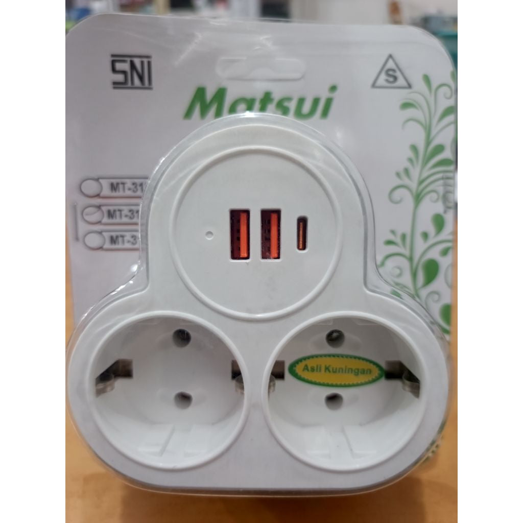 Pekanbaru Steker Adaptor Matsui Kuningan / Colokan / Stop Kontak