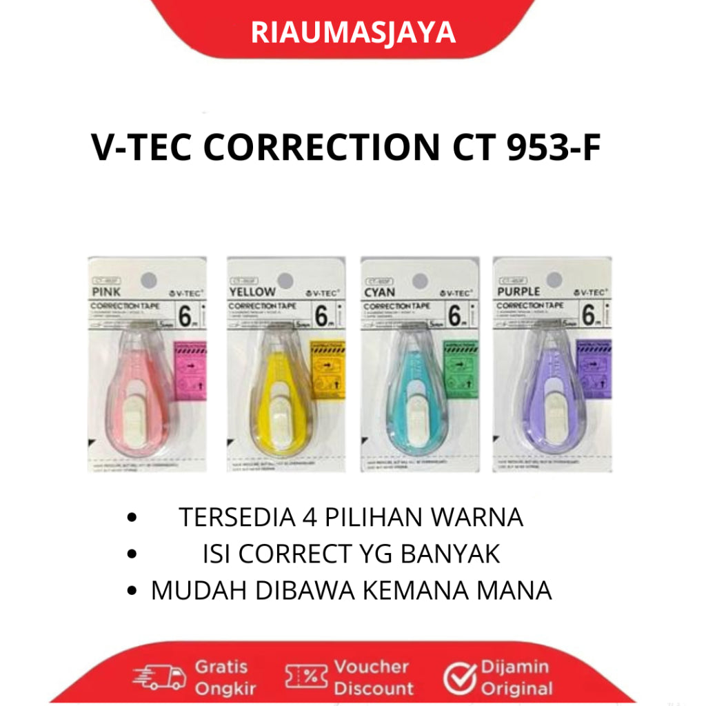 Pekanbaru V-Tec Correction Tape Ct-953F Ii Harga Murah