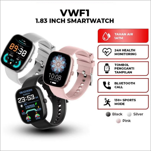 Pekanbaru Vivan Vwf1 Smartwatch 1.83" 130+ Sports Mode Waterproof Garansi 12 Bulan