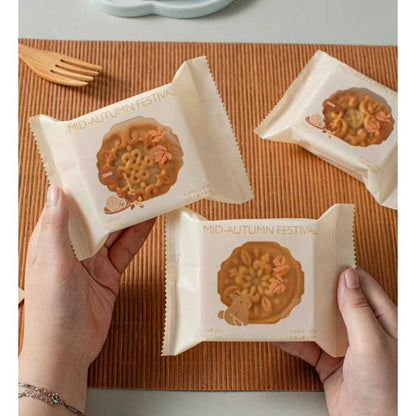 Pekanbaru Plastik Mooncake / Kue Bulan Non-Seal Motif Happy Mid Autumn Festival Berbagai Ukuran Per Packlastik Mooncake/Kue Bulan