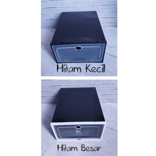 Pekanbaru HR- Kotak Sepatu Lipat Transparan Tebal Shoes Storage Box Organizer Rak Sepatu Plastik Susun