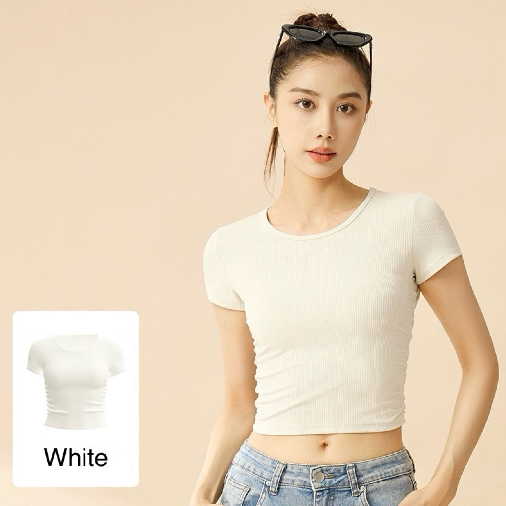 Pekanbaru JevyActive - Jolin Top - Baju Olahraga Wanita - Crop Top Wanita - Casual Daily Wear Wanita - Tshirt Slim Fit Wanita