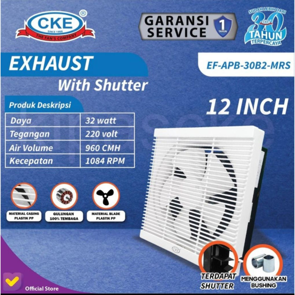 Pekanbaru Exhaust Cke / Exhaust Fan Dinding Cke 12Inch / Hexos Fan 12"