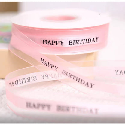 Pekanbaru Pita / Ribbon Tulisan Happy Birthday Warna Warni Per Meter