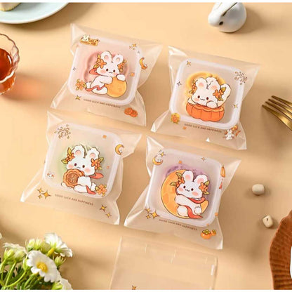 Pekanbaru Plastik Mooncake / Kue Bulan Seal Motif Happy Mid Autumn Festival Berbagai Ukuran Per Pa
