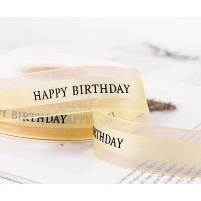 Pekanbaru Pita / Ribbon Tulisan Happy Birthday Warna Warni Per Meter