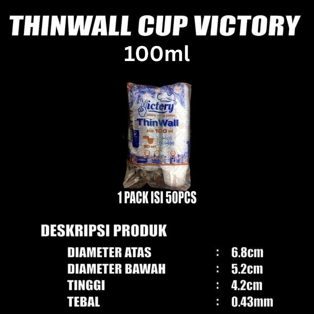 Pekanbaru Cup Thinwall PP Victory 25ml 35ml 60ml 100ml 150ml Tutup Nempel Anti Tumpah Bisa Microwave Freezer
