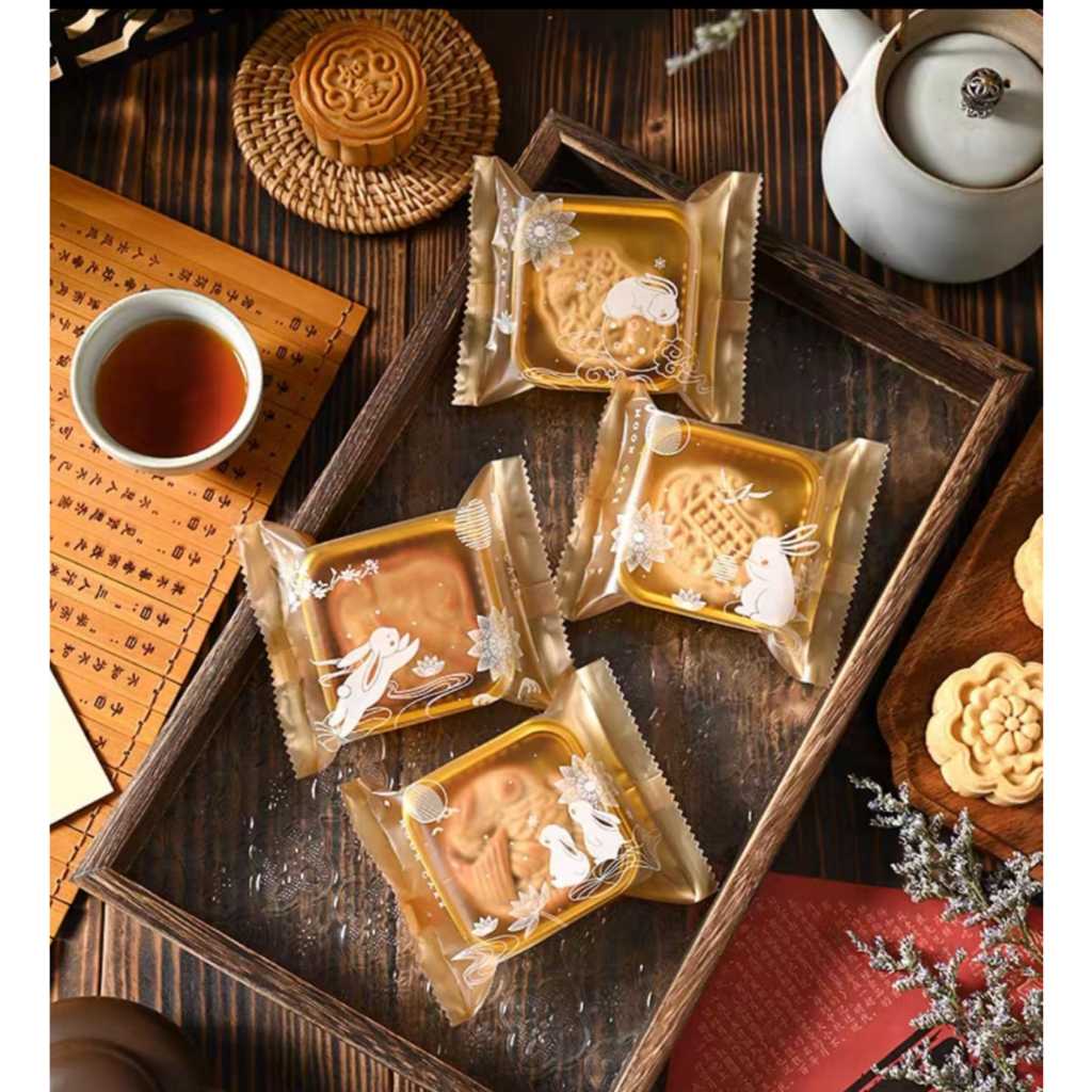 Pekanbaru Plastik Mooncake / Kue Bulan Non-Seal Motif Happy Mid Autumn Festival Berbagai Ukuran Per Packlastik Mooncake/Kue Bulan