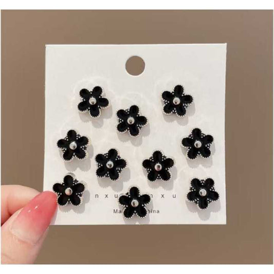 Pekanbaru 10pcs Bross Pin Motif Bunga Bintang Pin Kancing Fashion Wanita Korea