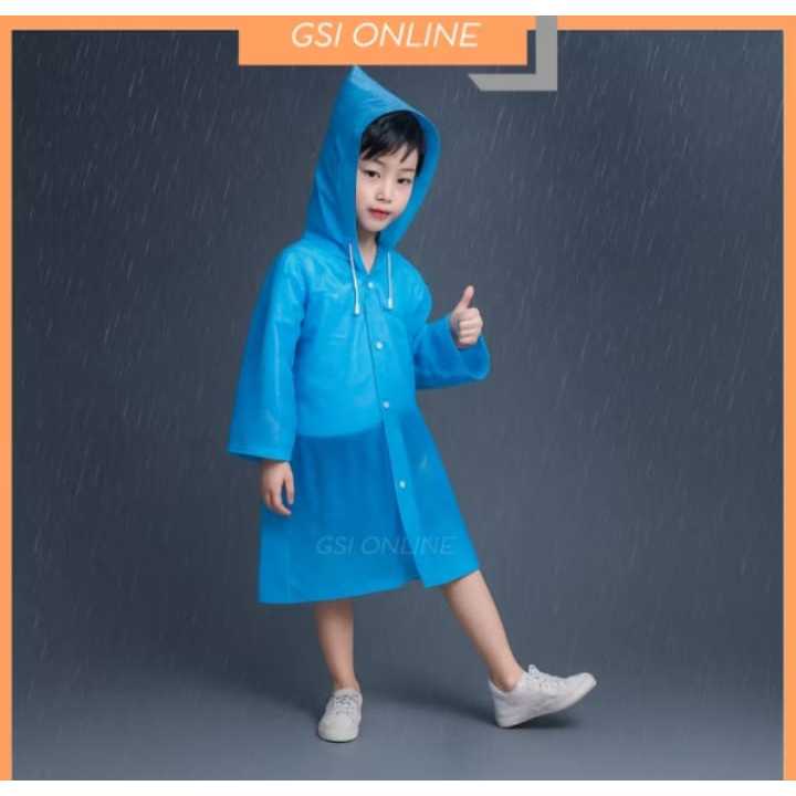 Pekanbaru Jas Hujan Anak EVA Polos Hoodie Murah Mantel Lengan Anak Polos Jas Hujan Anak Warna EVA Children Raincoat