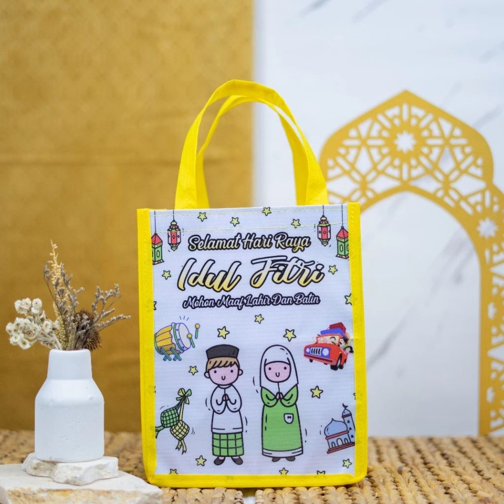 Pekanbaru Tas Hamper Lebaran Idul FIrri Tas Parcel Tas Hadiah Goodie Bag Lebaran Idul Fitri Glossy Ready Stock