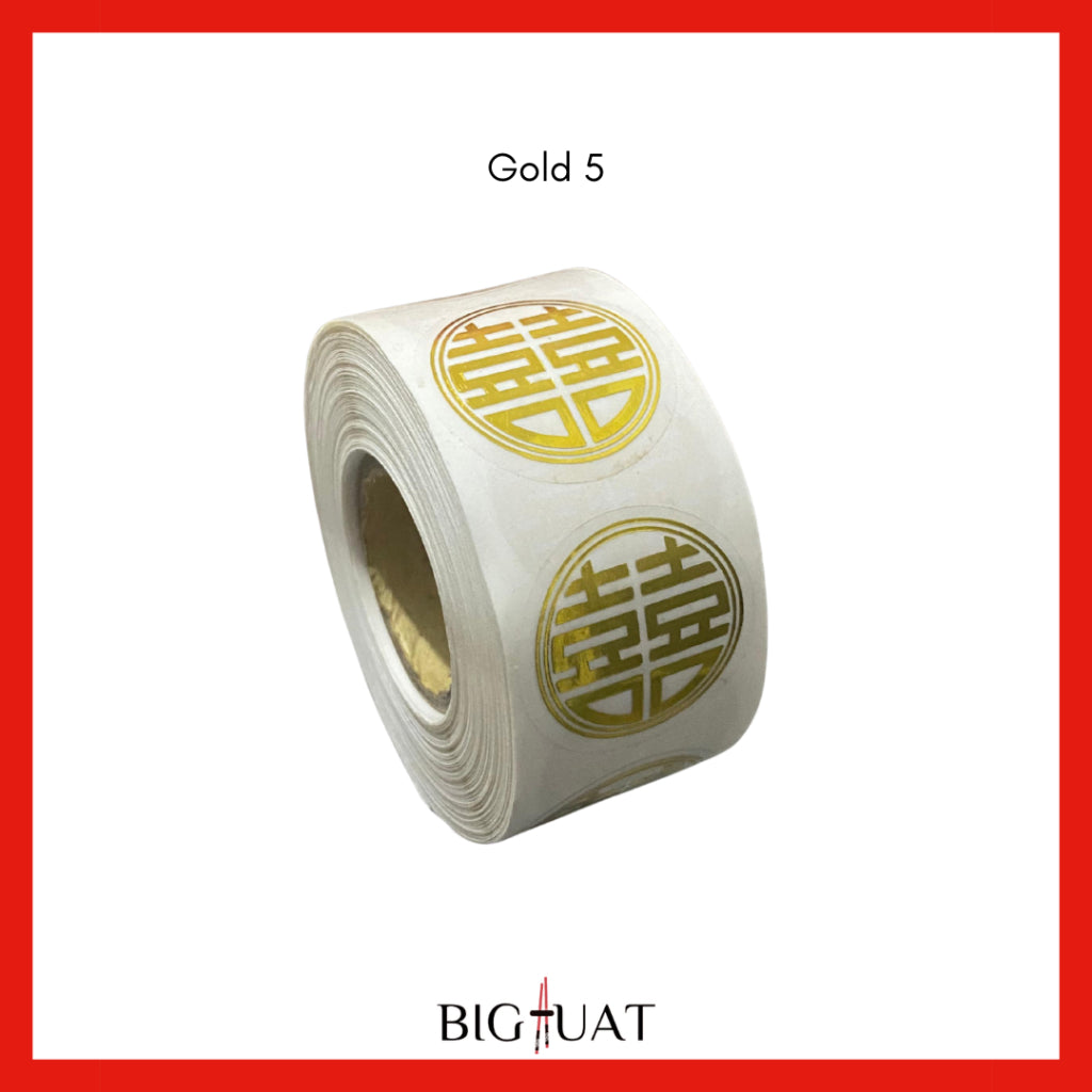 Pekanbaru Sticker Roll Shuang Xi Wedding 500pcs Mini Kondangan Chinese Party Tempelan Buah Snack Teapai Sangjit