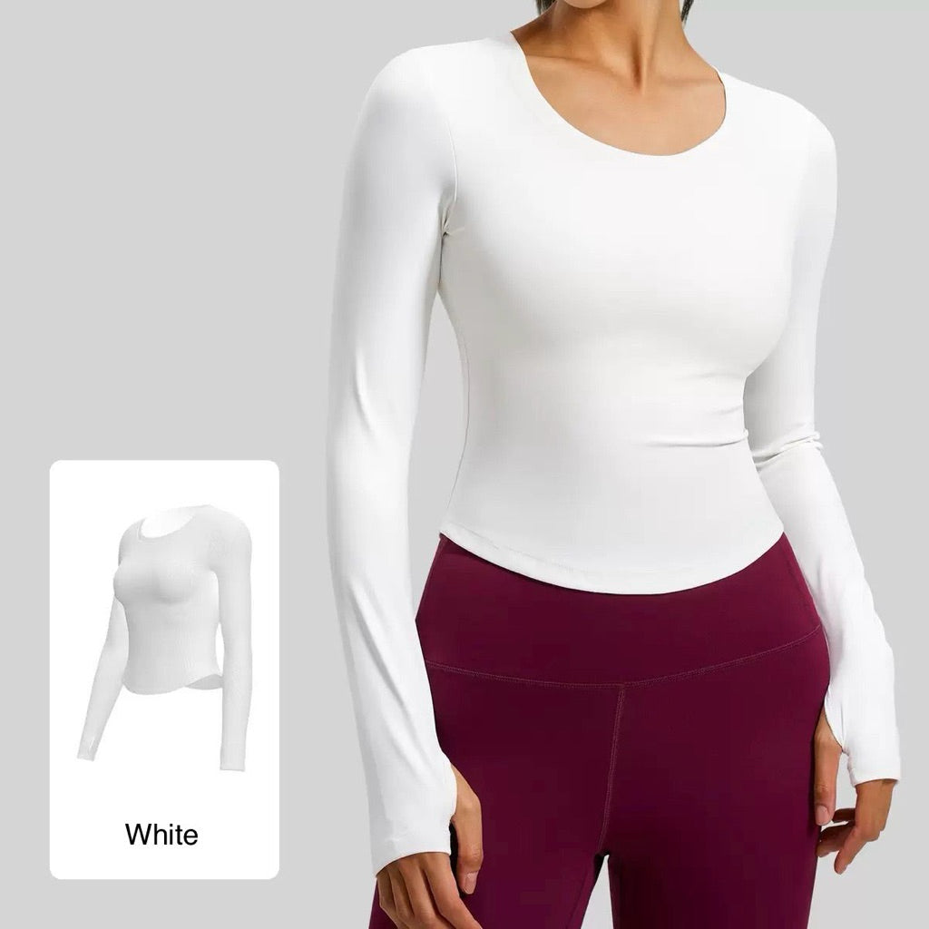 Pekanbaru Roxy Top Baju Olahraga Wanita Lengan Panjang | Yoga Gym Running Stretch Adem | JevyActive