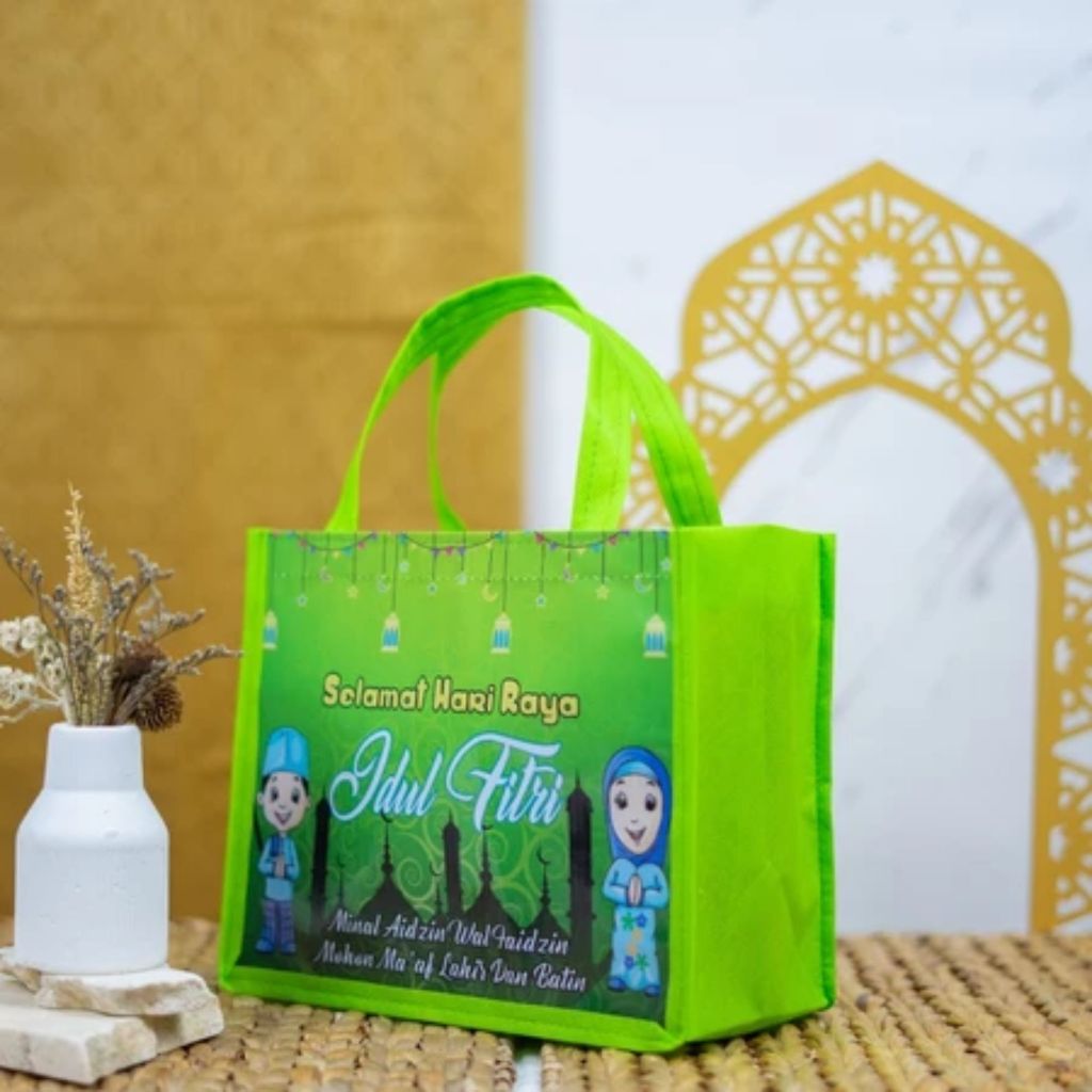 Pekanbaru Tas Hamper Lebaran Idul FIrri Tas Parcel Tas Hadiah Goodie Bag Lebaran Idul Fitri Glossy Ready Stock