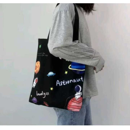 Pekanbaru Tote Bag Wanita Simple Tote bag Printing Motif Aesthethic Tote Bag Canvas Resleting Full Colour Tas Sekolah Kuliah