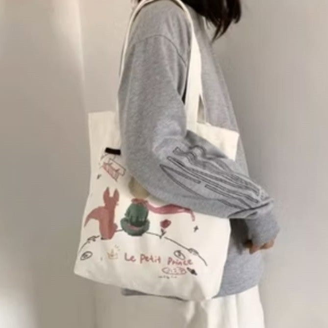 Pekanbaru Tote Bag Wanita Simple Tote bag Printing Motif Aesthethic Tote Bag Canvas Resleting Full Colour Tas Sekolah Kuliah