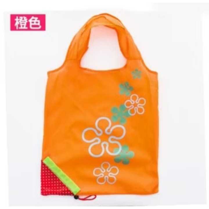 Pekanbaru Tas lipat shopping bag motif Strawberry untuk belanja