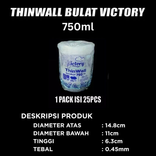 Pekanbaru Thinwall Bulat 750ml isi 25 Pcs Foodgrade Tutup Nempel Anti Tumpah Bisa Microwave Freezer