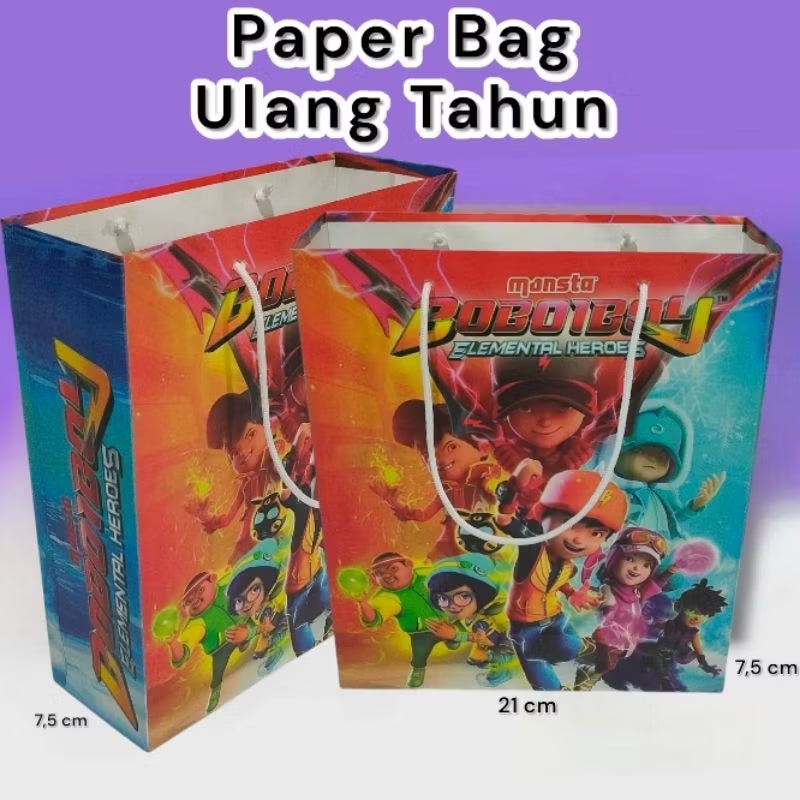 Pekanbaru Paper Bag Kado Karakter Kartun Lusinan Eceran Ukuran 21×7×24 cm Cantik Paperbag Karakter Kartun