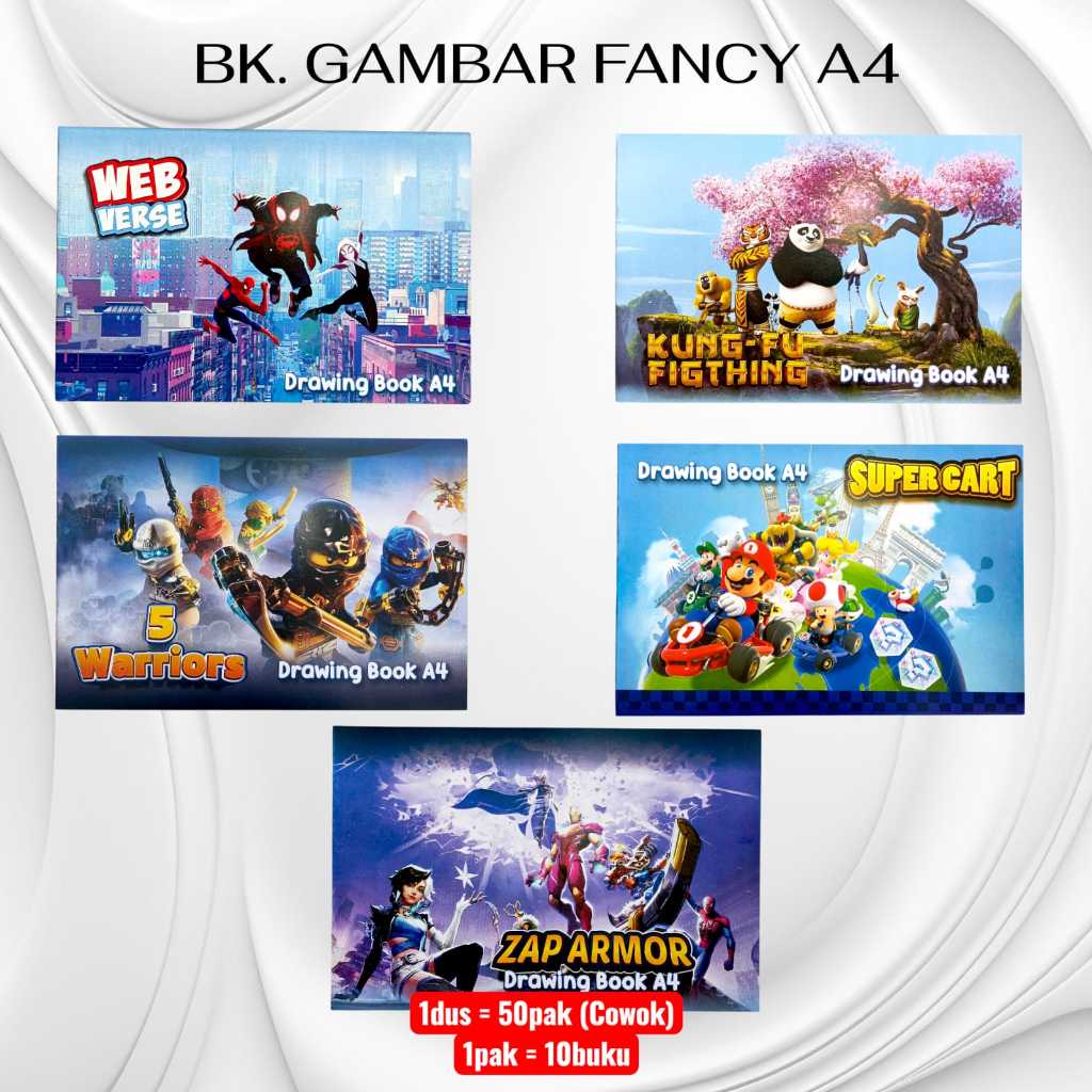 Pekanbaru Buku Gambar Fancy A4 Karakter Murah Cover Lucu & Menarik Kertas Halus Ideal Untuk Anak Sekolah Menggambar Mewarnai