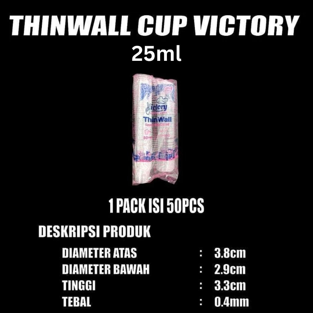 Pekanbaru Thinwall Cup Sambal 25ml 50 Pcs Foodgrade Tutup Nempel Anti Tumpah Bisa Microwave Freezer