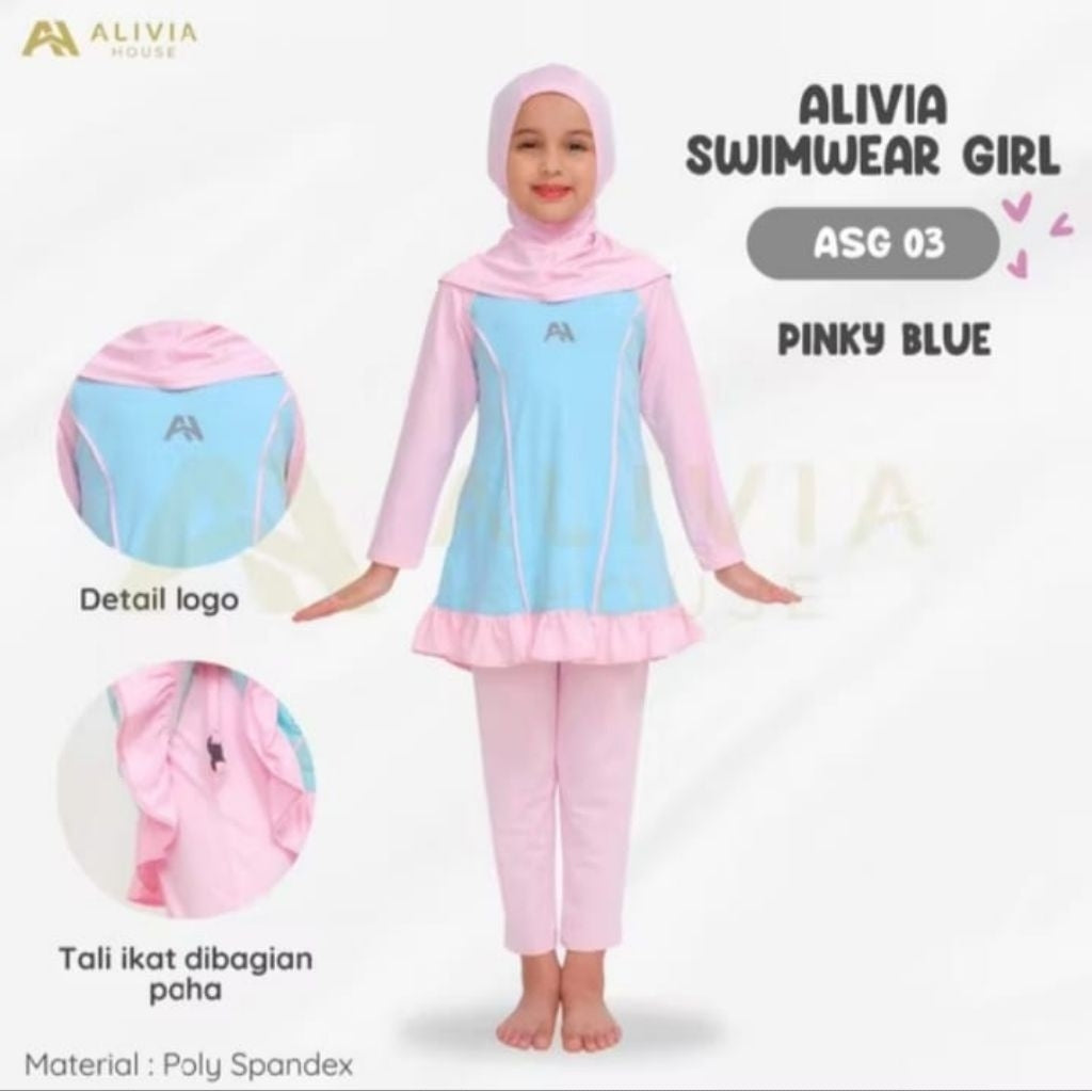Pekanbaru Alivia House - Alivia Swimwearkids As Girl 03 - Baju Renang Anak Perempuan Muslim
