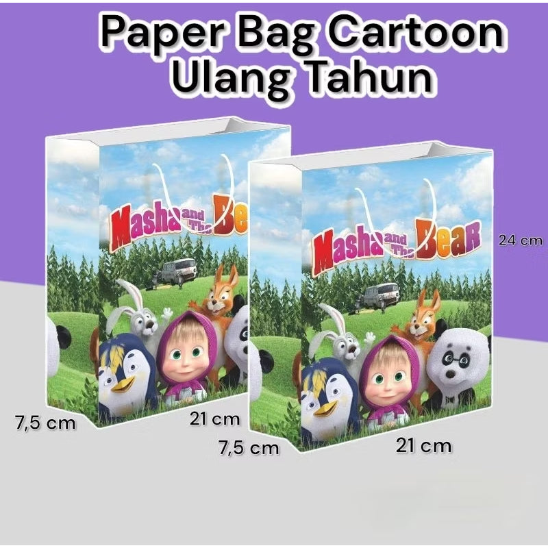 Pekanbaru Paper Bag Kado Karakter Kartun Lusinan Eceran Ukuran 21×7×24 cm Cantik Paperbag Karakter Kartun