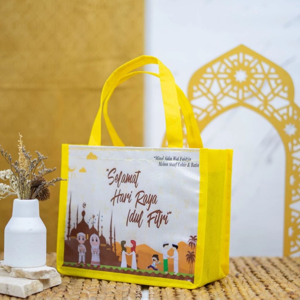 Pekanbaru Tas Hamper Lebaran Idul FIrri Tas Parcel Tas Hadiah Goodie Bag Lebaran Idul Fitri Glossy Ready Stock
