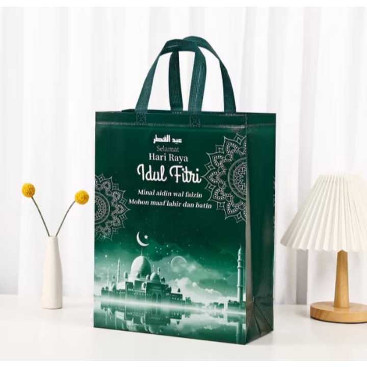 Pekanbaru Goodie Bag Lebaran/ Goodie Bag Laminasi Lebaran/ Idul Fitri Standing Box Handle/ New Design Tas Idul Fitri / Tas Souvenir Lebaran