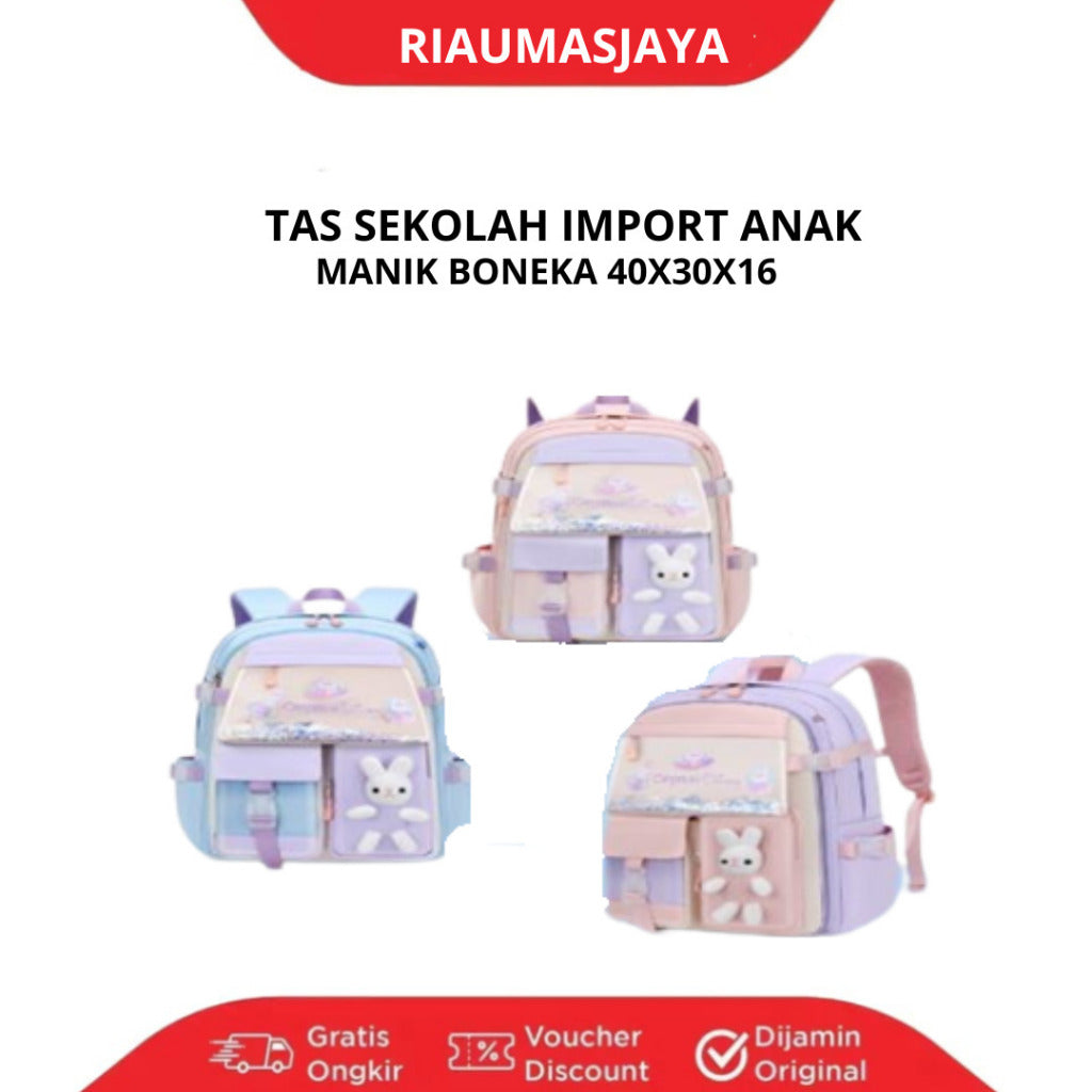 Pekanbaru Tas Ransel Anak Perempuan/Tas Sekolah Anak-Anak Model Kelinci Bahan Premium Tas Kulkas Anti Air Untuk Sd Smp
