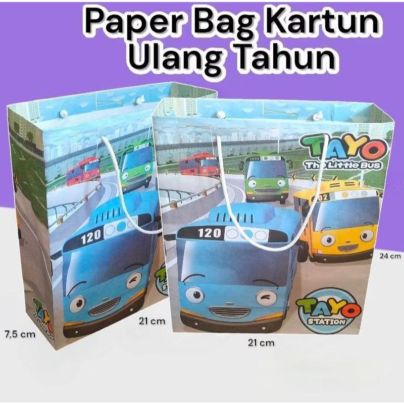 Pekanbaru Paper Bag Kado Karakter Kartun Lusinan Eceran Ukuran 21×7×24 cm Cantik Paperbag Karakter Kartun