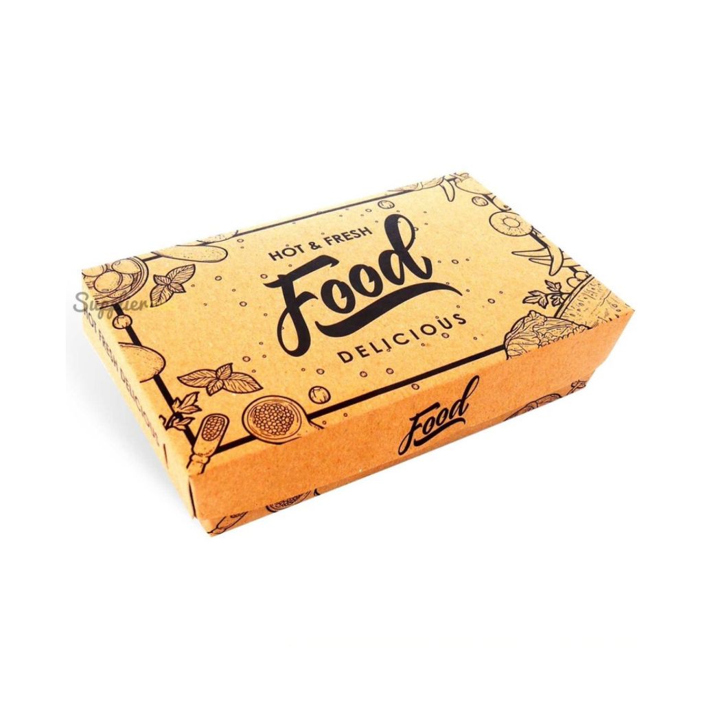 Pekanbaru Paper Lunch Box L M M-HEMAT S XS Kemasan Dimsum Ayam Geprek Mie Gorengan Brownies Laminasi Food Tray
