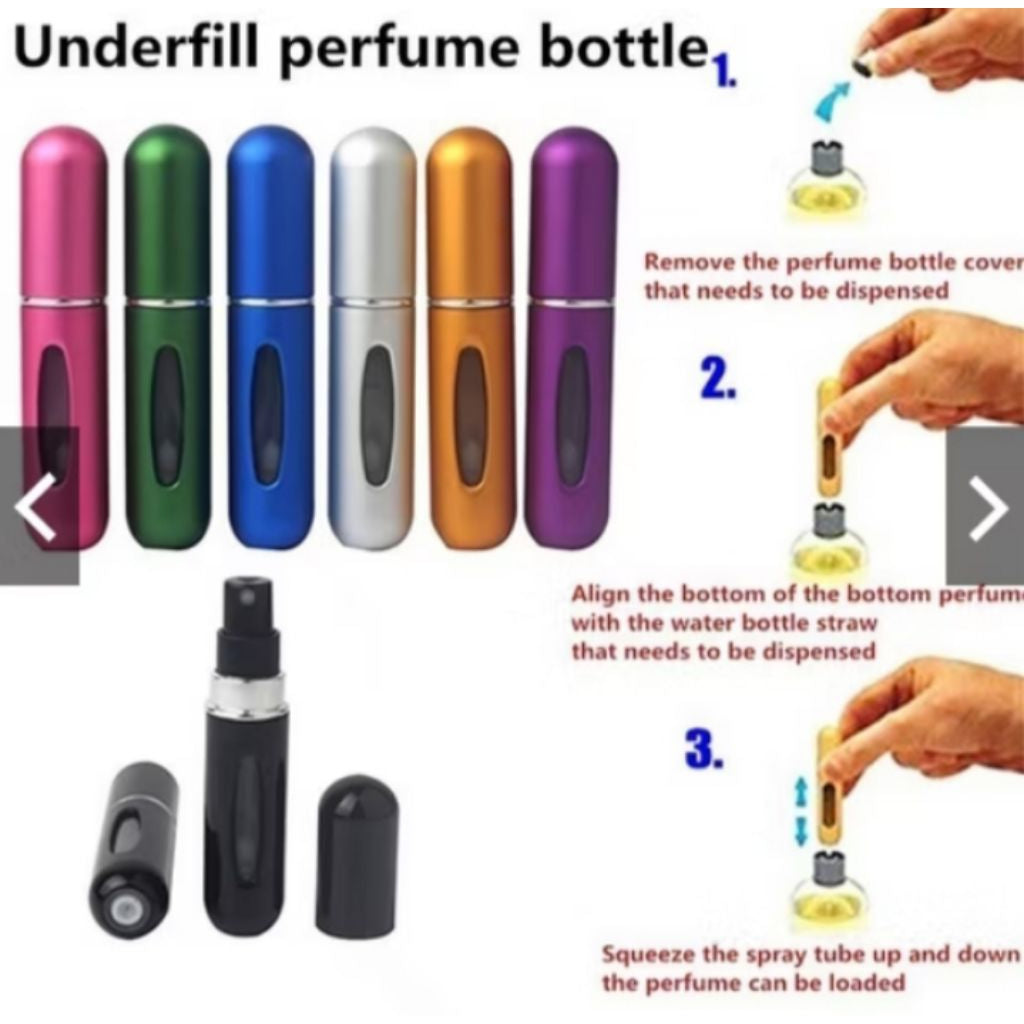 Pekanbaru Botol Parfum Mini Travel 5 Ml Atomizer Bottle Spray Aluminium Isi Ulang
