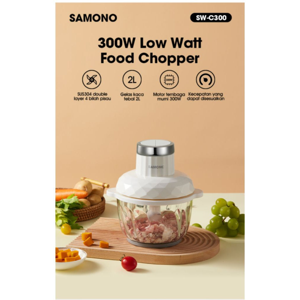 Pekanbaru Food Chopper Samono Sw-C300 White 2 Liter Kaca