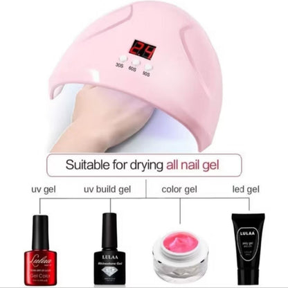Pekanbaru Alat Pengering Kutek Kuku Gel Nail Art Lamp Uv Led Nail Dryer 36W Pink Putih