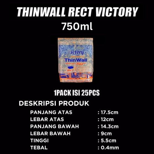Pekanbaru Thinwall Persegi Panjang 750ml isi 25 Pcs Foodgrade Tutup Nempel Anti Tumpah Bisa Microwave Freezer