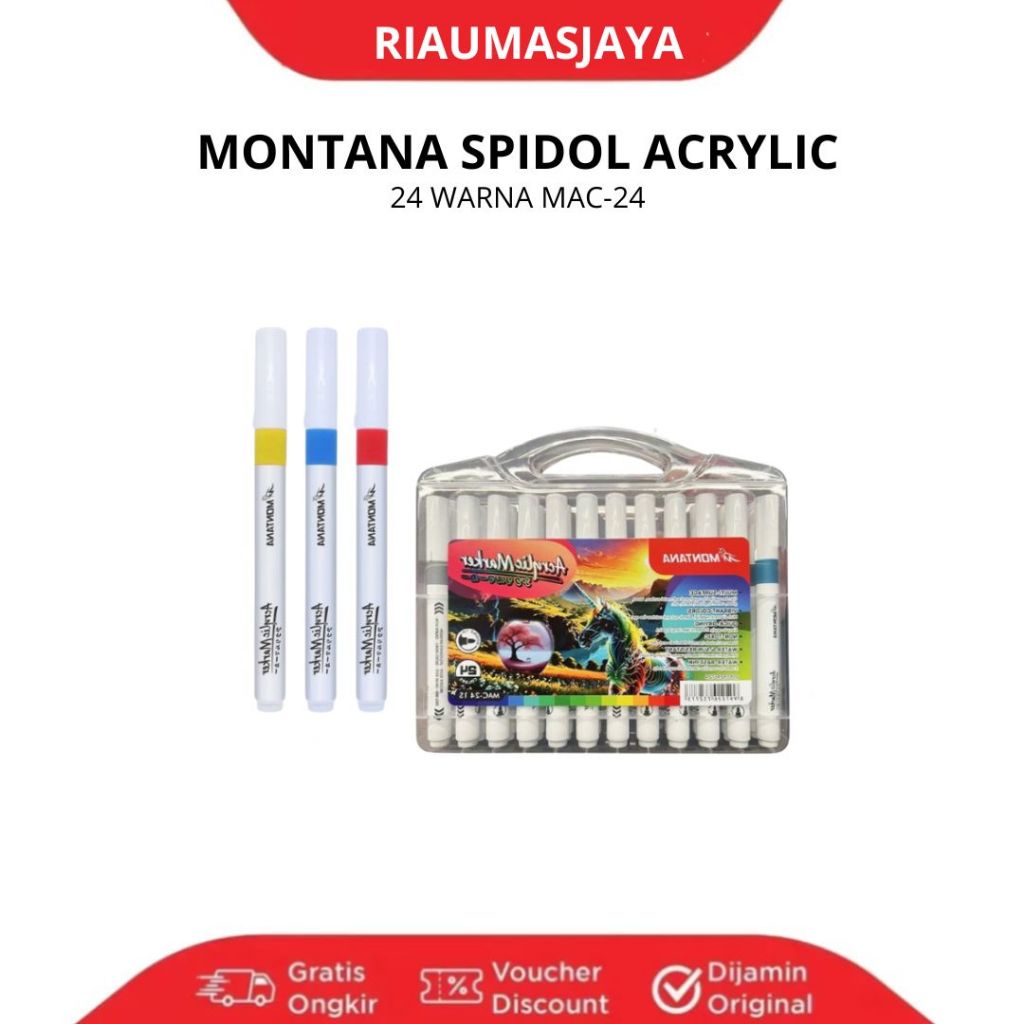 Pekanbaru Montana Spidol Acrylic Markers Mac-12/ Mac24 Warna