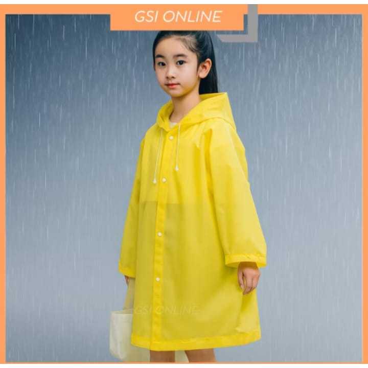 Pekanbaru Jas Hujan Anak EVA Polos Hoodie Murah Mantel Lengan Anak Polos Jas Hujan Anak Warna EVA Children Raincoat
