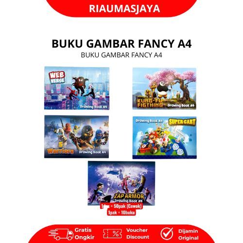 Pekanbaru Buku Gambar Fancy A4 Karakter Murah Cover Lucu & Menarik Kertas Halus Ideal Untuk Anak Sekolah Menggambar Mewarnai